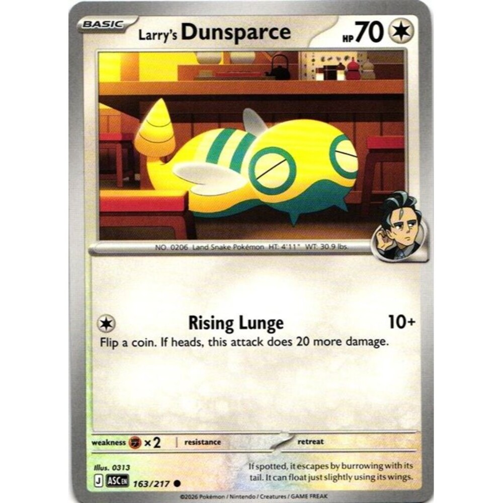Larry's Dunsparce #163 Pokemon Ascended Heroes
